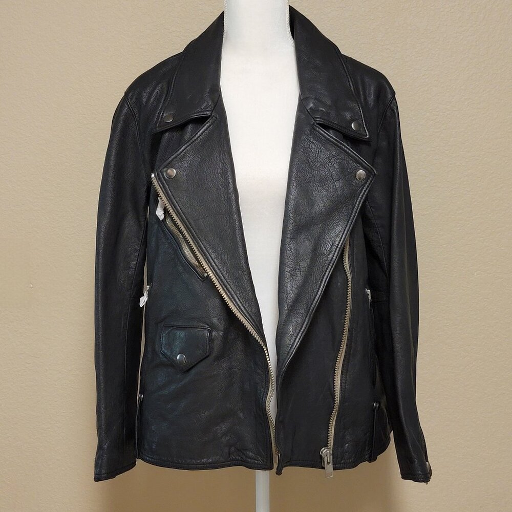 Free People Black Leather Moto Jacket - Picture 3 of 15